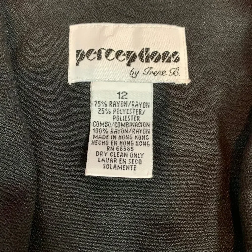 Vintage 80s Perceptions black and white sheath power dress, 12